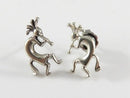 Petite Sterling Silver Kokopelli Post Back Earrings Southwestern Style