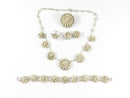Exquisite Antique 950 Silver Domed Cannetille Etruscan Revival Jewelry Suite