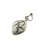 Art Nouveau Style Unmatched Bowman Abalone & Sterling Disc Taxco Single Silver Earring