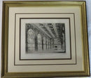 1872 Fontainebleau Etching by E. Sadoux Paris A. Quantin, La Salle De Bal Gilt F
