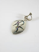 Art Nouveau Style Unmatched Bowman Abalone & Sterling Disc Taxco Single Silver Earring