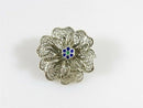 Vintage Topazio Portugal Q925 Sterling Silver Enamel Flower Pin