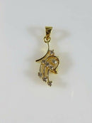 14K Gold Mid-Century Abstract Diamond Spray Pendant, ~0.26 ctw, 3 g