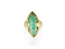 Antique 20K Gold Nephrite Jade (Origin Unknown) Navette Dragon Ring Chinese Export