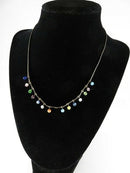 16" TL Sterling Silver Boho Bead & Multicolored Ball Enhancer Necklace