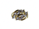 14K Yellow Gold Ring with 10 Marquise Tanzanite Stones Size 7 CID Hallmarked 4.2g