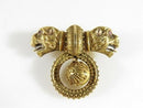 Victorian Archaeological Revival Double Griffin Brooch in Gold with Ruby Eyes
