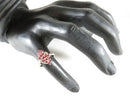 Vintage Samuel Aaron THL 10K Yellow White Gold Lab Created Pink Sapphire Marquise Cluster Cocktail Ring 6.75