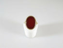 Edwardian Revival 14K Gold Carnelian Oval Cabochon Ring Size 6