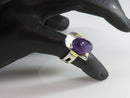 Artisan Style Tumbled Polished Purple Amethyst Adjustable Ring 925 55 Size 5.5