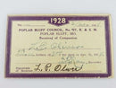 1928 Masonic Poplar Bluff Council No 27 Poplar Bluff MO Lloyd P Oliver Membership