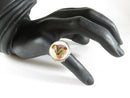 Beautiful Antique Style Japanese Satsuma Sterling Ring Seated God Immortal