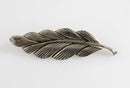 Lovely Vintage Textured Sterling Silver Leaf Brooch Pin Jewelart 2 3/8" Long x 5