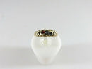 Victorian Child’s Ring Size 2 in Unmarked Gold or Gold-Filled with Garnet; Two Stones Intact, One Missing