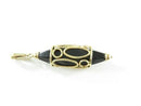 14K Milor Italy Faceted Onyx Enhancer Pendant with Twisted Wire Gold Frame