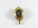 Victorian Gold Filled Floral Taille d'épargne Brooch with Dangle