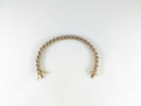 Stylish Gold Washed Sterling Silver 7 1/4" Long Faceted Pink Glass Link Bracelet