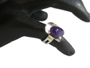 Artisan Style Tumbled Polished Purple Amethyst Adjustable Ring 925 55 Size 5.5