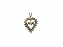 10K Gold MOM Heart Pendant with White Gold Accents & Moissanite Chip