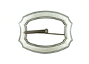 Antique Sterling Fancy Scallop Guilloché Enamel Buckle Sash Scarf Brooch