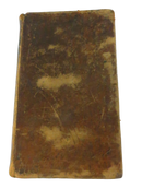 Front cover of the 1811 full mottled calf hardcover, heavily scuffed and worn.
