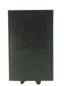 Black original slipcase with a blind-stamped nested-square panel.
