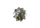 1" Vintage Abalone Inlaid Sterling Silver Scarf Collar Pin Wheel Flower Sun Burs