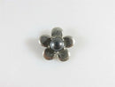 Vintage Designer Flower & Hematite Ball Center Sterling Silver Pendant 7/8"