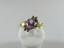 10K Yellow Gold Ring Size 5.75 with Lab Created Pink Sapphire and Cubic Zirconia Accents