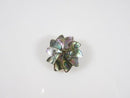 1" Vintage Abalone Inlaid Sterling Silver Scarf Collar Pin Wheel Flower Sun Burs