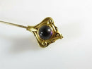 Antique 14K Etruscan Style Amethyst Cabochon Extra-Long 8" Hat Pin