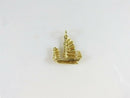 14K Gold Chinese Style Sail Boat Pendant Charm