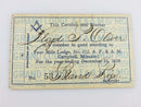 1928 Masonic Four Mile Lodge No 212 Campbell MO Lloyd P Oliver Membership Card