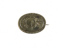 Antique Pinchbeck style Oval Vanity Brooch with Pendant Loop