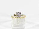 Affordable Diamond Engagement  Promise Ring 14K Yellow Gold Illusion Setting Siz
