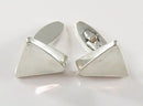 Bent Knudsen Denmark Sterling Cufflink Set No. 38 Swivel Back Geometric Design