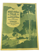 Front cover of the 1927 Atlas West Rand McNally Auto Road Atlas of the Western United States issued by Liberty.