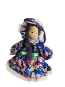Vintage Asian Style Purple Haired Girl Porcelain Head Sand Filled Body?