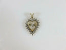 10K Gold MOM Heart Pendant with White Gold Accents & Moissanite Chip