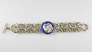 Charles Krypell Sterling Toggle Bracelet in Silver with Porcelain Plaque insert