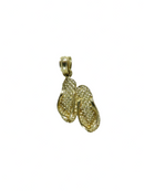 14K Yellow Gold Myrtle Beach Flip Flop Pendant, Solid 1.3 g