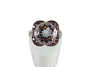 14K White Gold ATR Rose Quartz Ring w/ Tourmalines & Diamonds Size 7