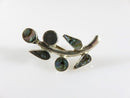 Vintage Unmatched Figural Flower Leaf Stem Abalone & Sterling Single Silver Earring