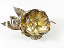 Vintage Taxco .999 Silver Hand-Worked Flower Brooch, Sculpted Petals & Leaves, 4" × 2¼", Unpolished (Repair)