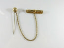 Victorian 14K Gold Filled Hat Pin with Hat Bar Pin & Chain Assembly