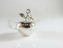 Unusual 3D Apple Pendant with 20" Box Chain Sterling Silver Necklace