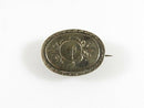 Antique Pinchbeck style Oval Vanity Brooch with Pendant Loop