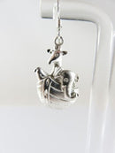 Nice Noah's Ark Elephant Giraffe & Bird Sterling Silver Dangling Earring Set