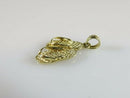 14K Yellow Gold Myrtle Beach Flip Flop Pendant, Solid 1.3 g