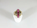 Faith 10K Gold Ring with Lab Created Pink Spinel Waterfall Style Size 4.25